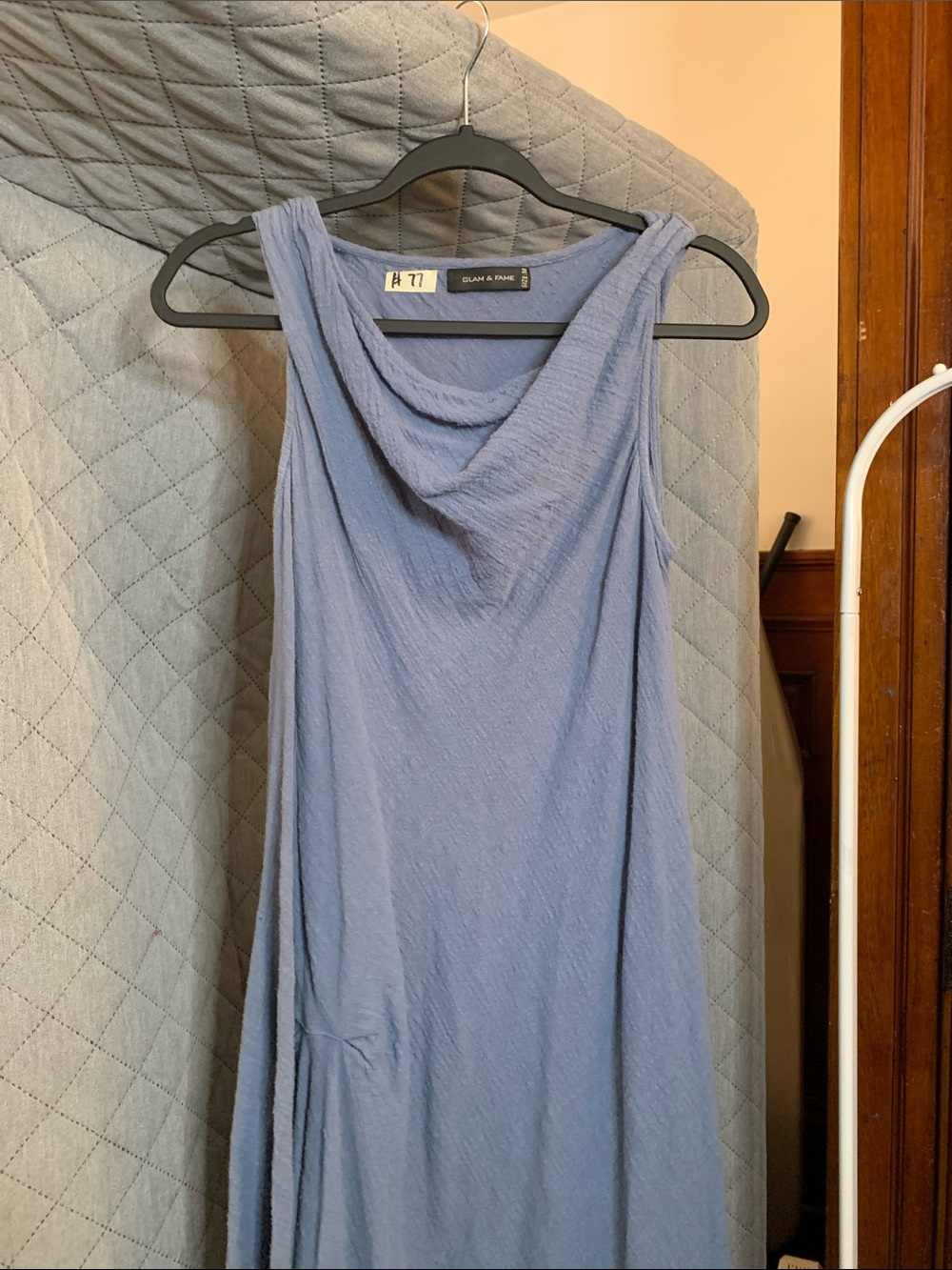 Dusty Blue Cowl Neck Maxi Dress